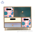 Caixa de organizador de mesa de madeira com gavetas
